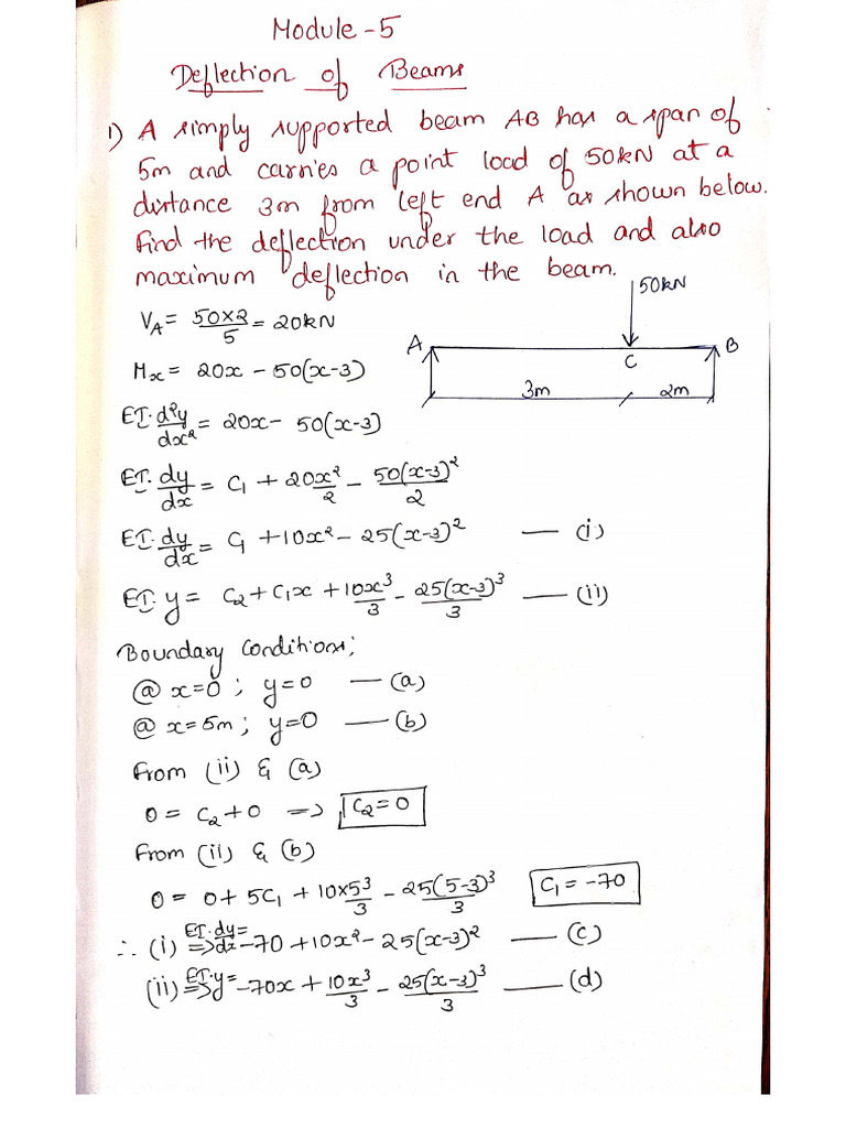 Som Mod 5 Problems (Deflection in Beams) | PDF