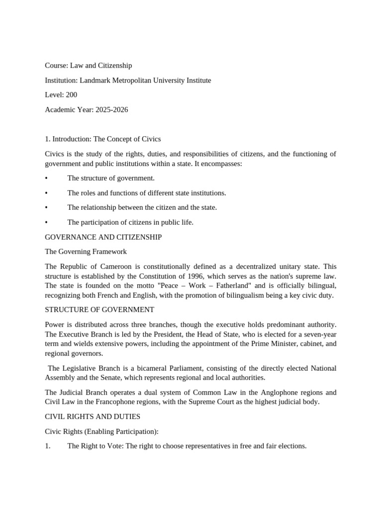 Civics and Ethics Notes | PDF | Naturalization | Citizenship