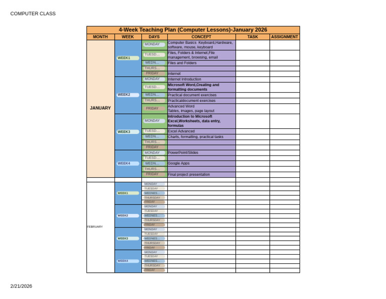 Computer Class - Google Sheets | PDF | Microsoft Excel | Computer File