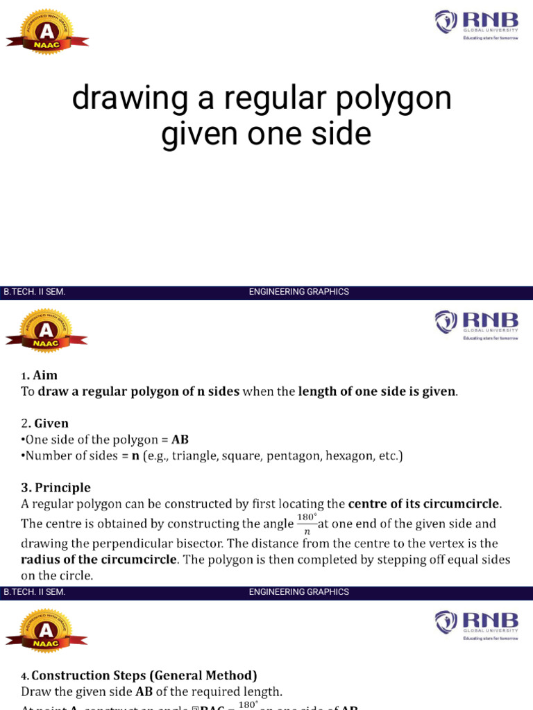 Drawing A Regular Polygon Given One Side | PDF