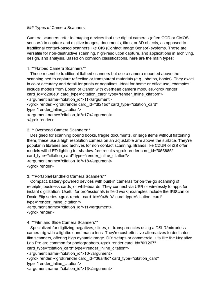 Types of Camera Scanners For Economic Transparency | PDF | Image ...