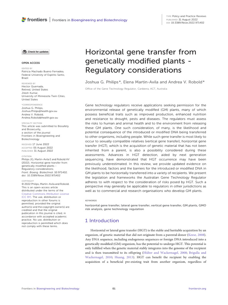 Horizontal Gene Transfer | PDF | Genetic Engineering | Genetically ...