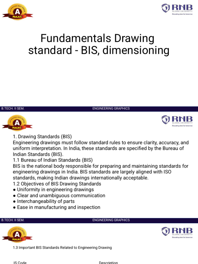 Fundamentals Drawing Standard - BIS, Dimensioning | PDF