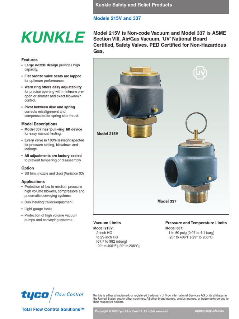 Kunkle Valve | PDF | Bronze | Valve