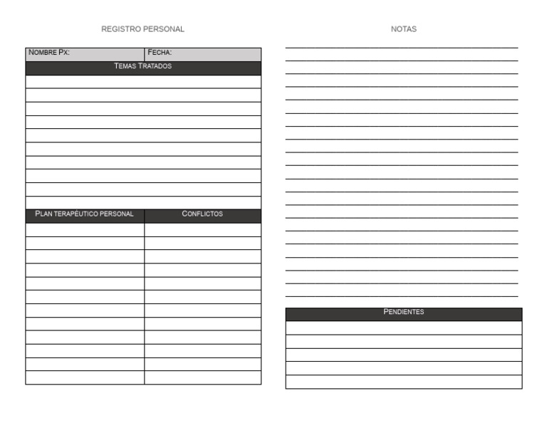 Registro Personal 2 | PDF