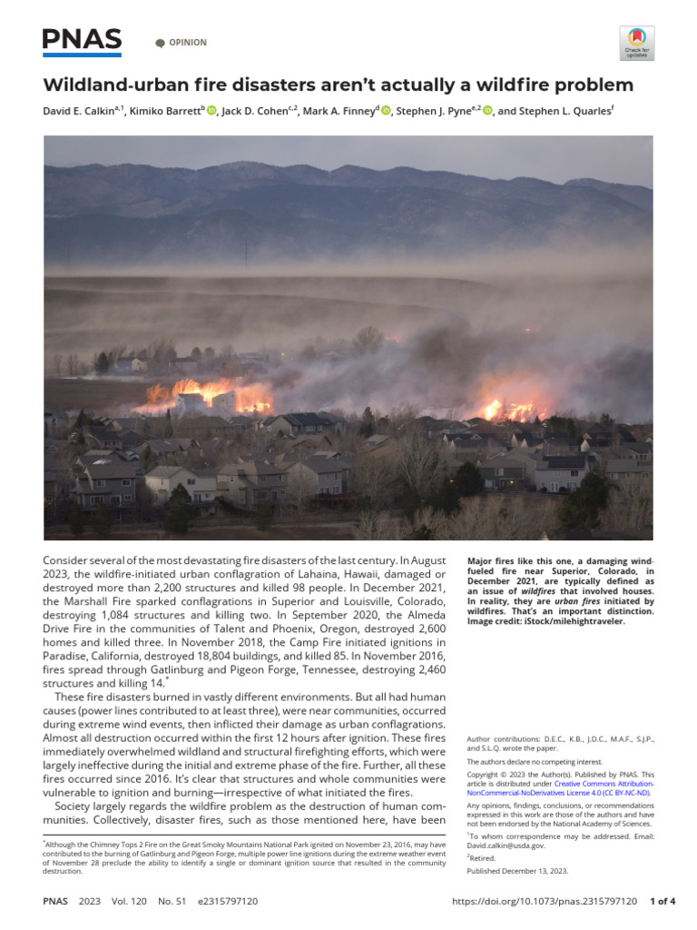 2023 - Redefining The Urban Wildfire | PDF | Wildfire | Fires