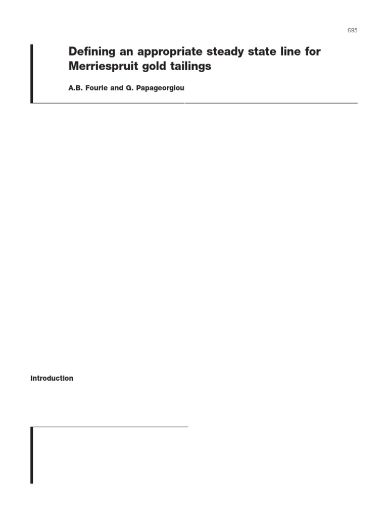 Defining An Appropriate Steady State Line For Gold Tailings | PDF ...