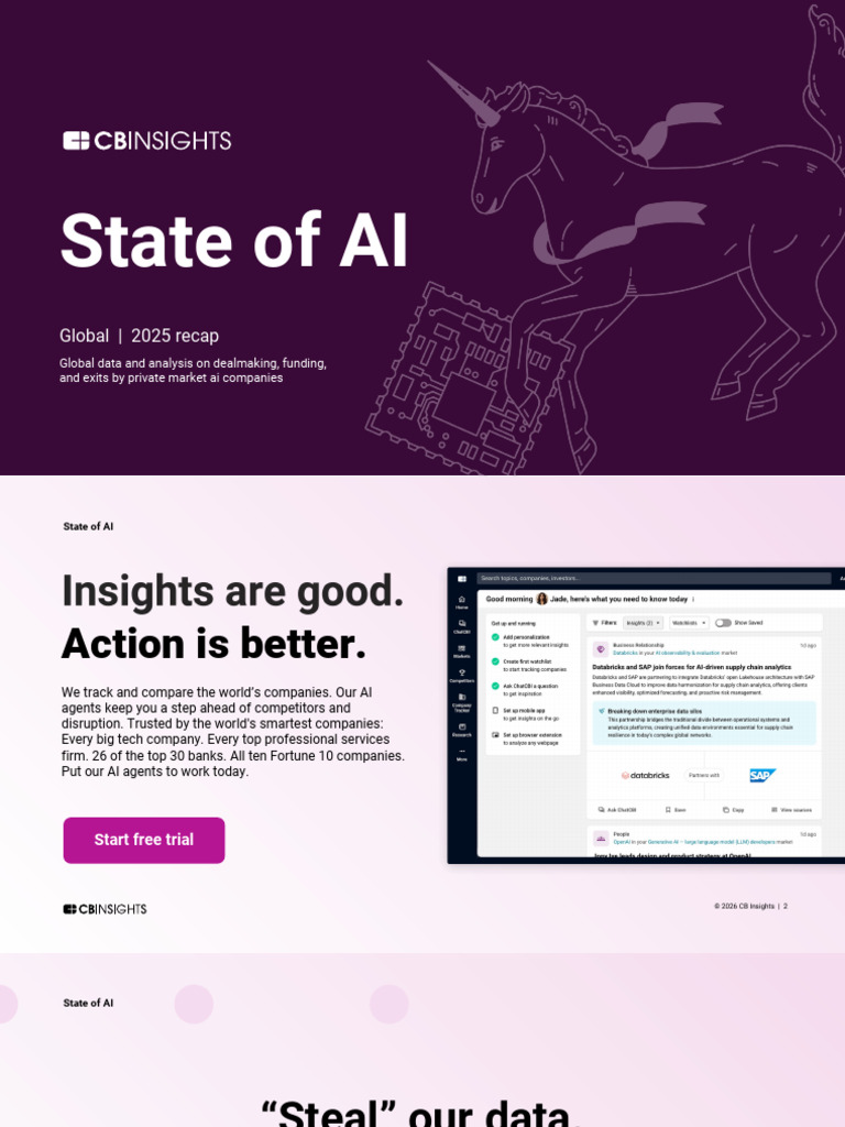 CB Insights Artificial Intelligence Report 2025 | PDF | Venture Capital ...