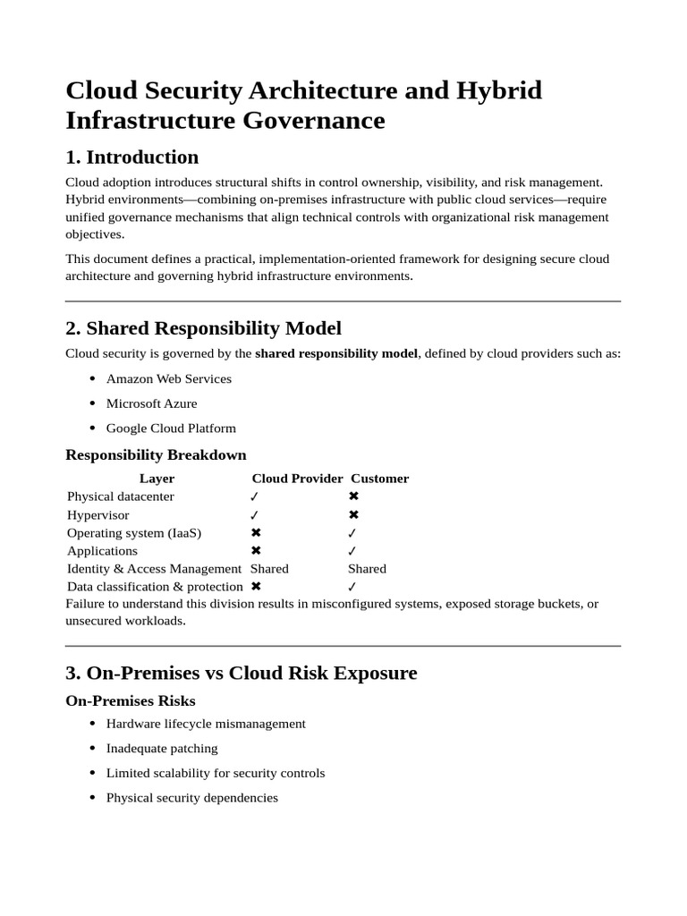 Cloud Security and Hybrid Infrastructure Governance | PDF | Cloud ...