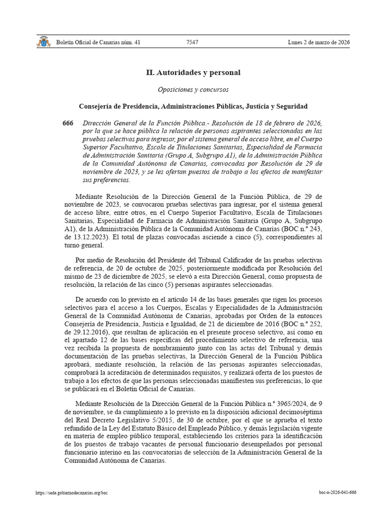 Boc A 2026 041 666 | PDF | Gobierno