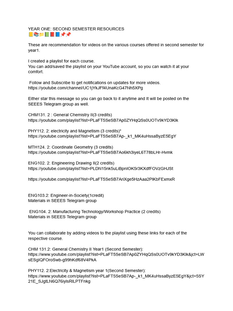 Seees Year One - Second Semester Resources | PDF
