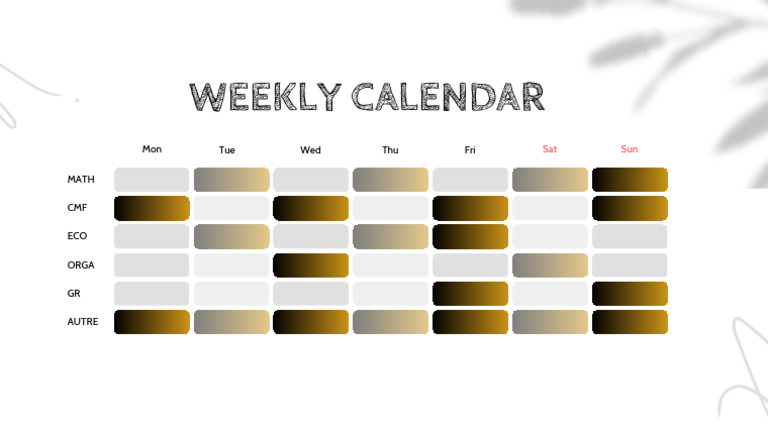 Grey Minimalist Weekly Calendar | PDF