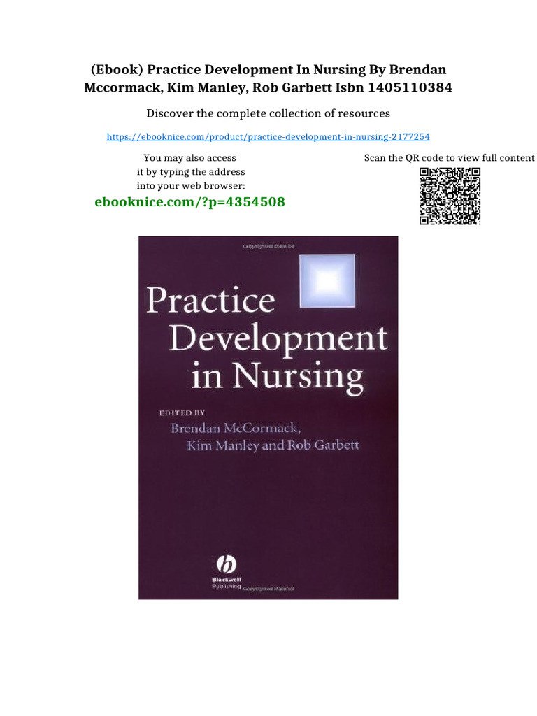 (Ebook) Practice Development in Nursing by Brendan McCormack, Kim ...