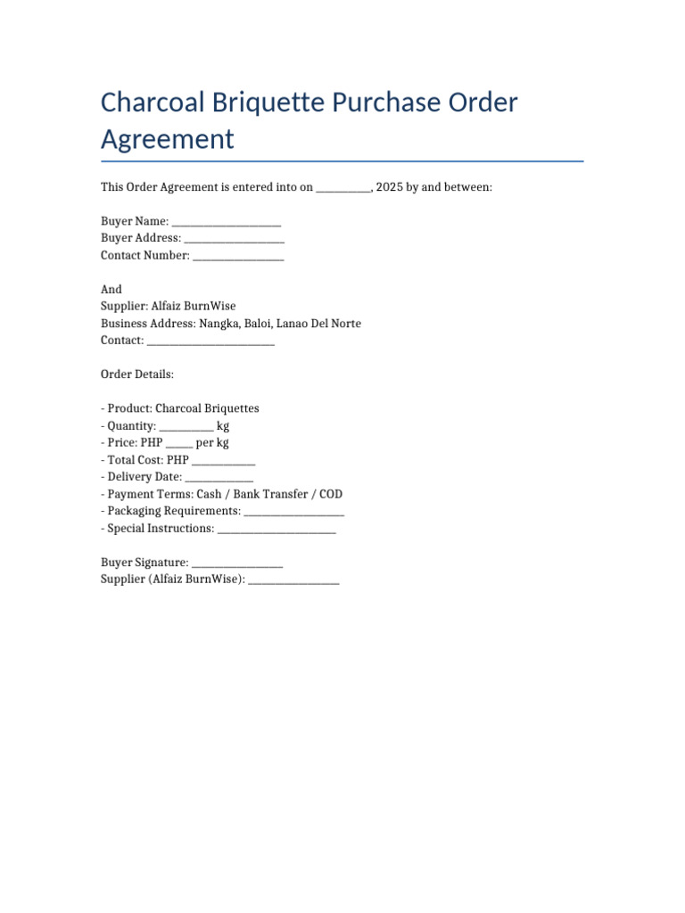 Order Contract | PDF