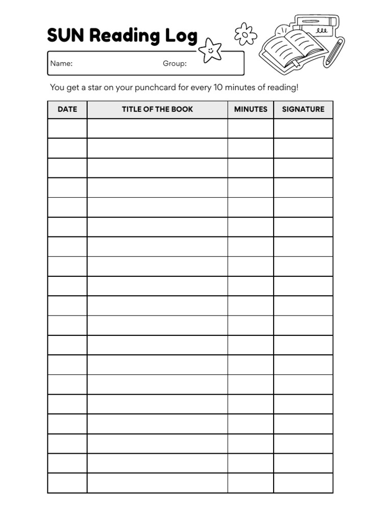 SUN Reading Log | PDF