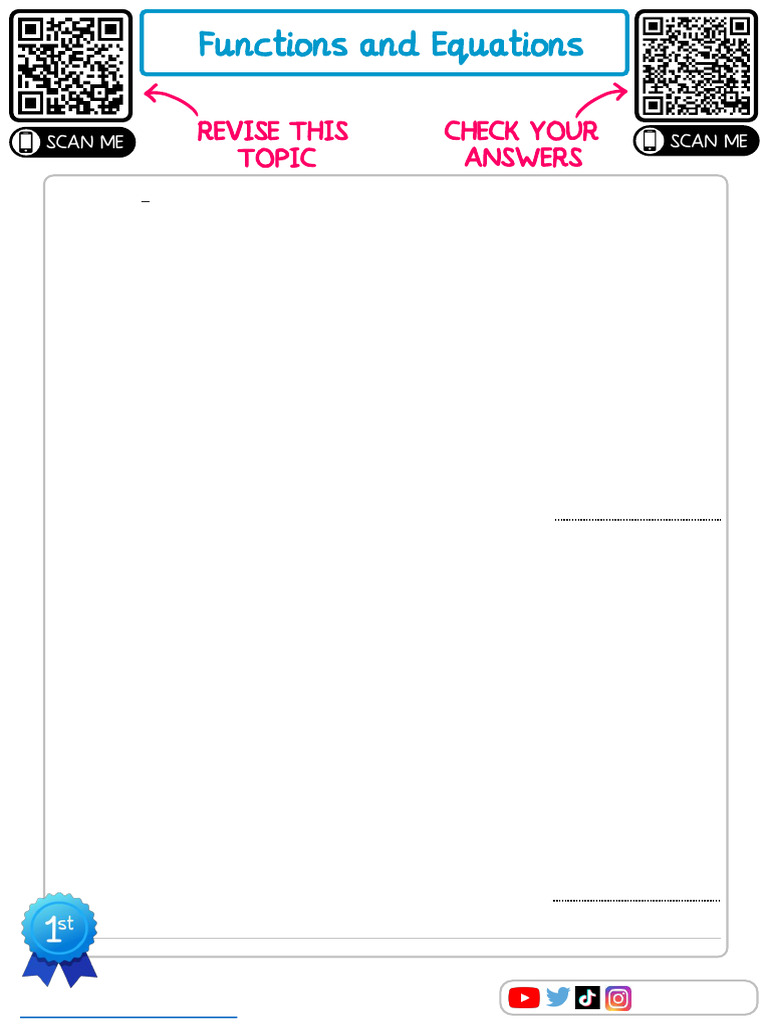 Functions and Equations: Revise This Topic Check Your Answers | PDF ...