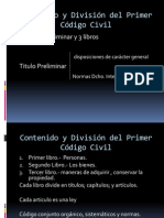 Dia Positiva Contenido y División del Primer Código Civil