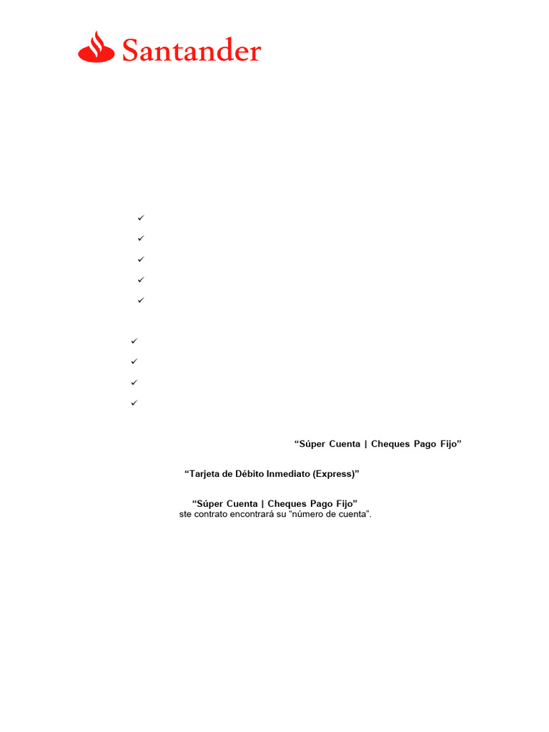 Hoja Santander | PDF | Cheque | Economias