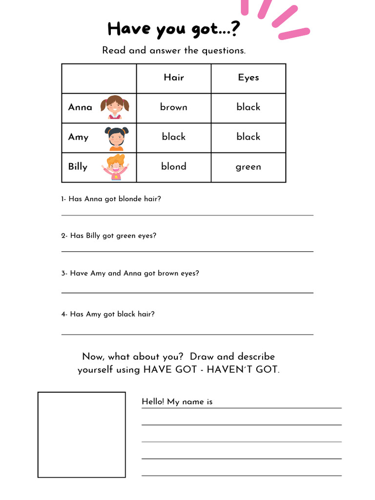 Activity 5 - HAVE GOT Questions and Writing | PDF
