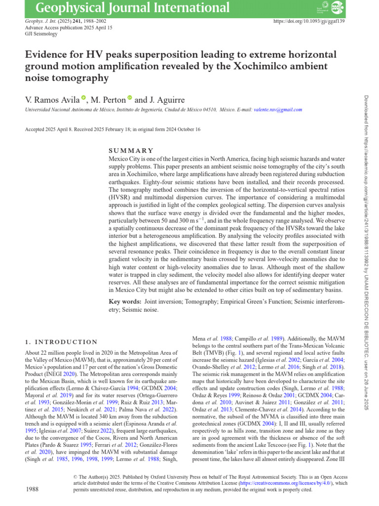 Paper HV | PDF | Seismology | Waves