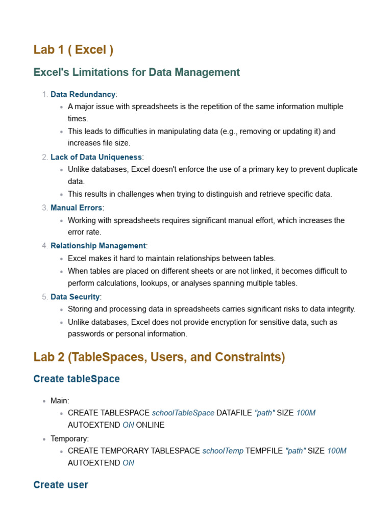BD Lab Summary | PDF | Microsoft Excel | Spreadsheet