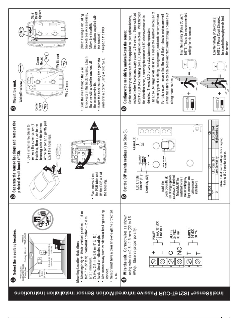 Honeywell IS216T CUR Install Guide | Security Alarm | Electromagnetic