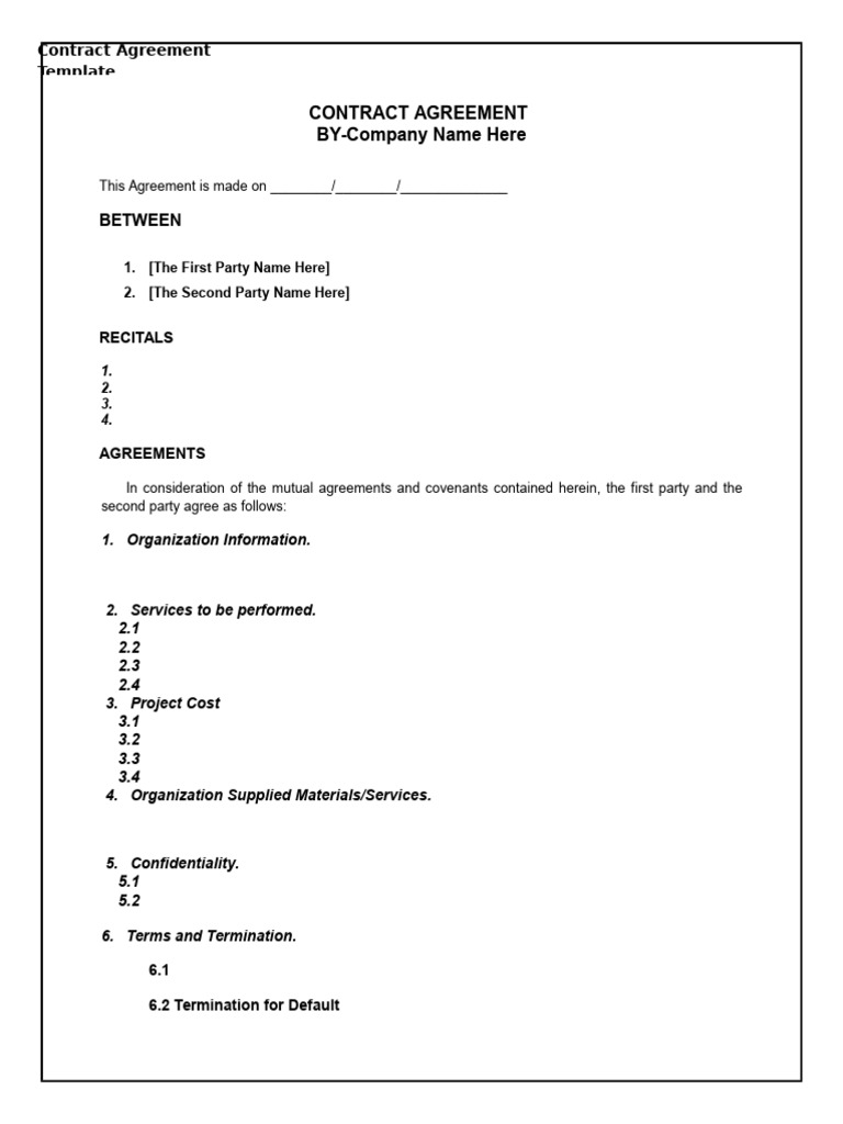 Contract Agreement Template | PDF
