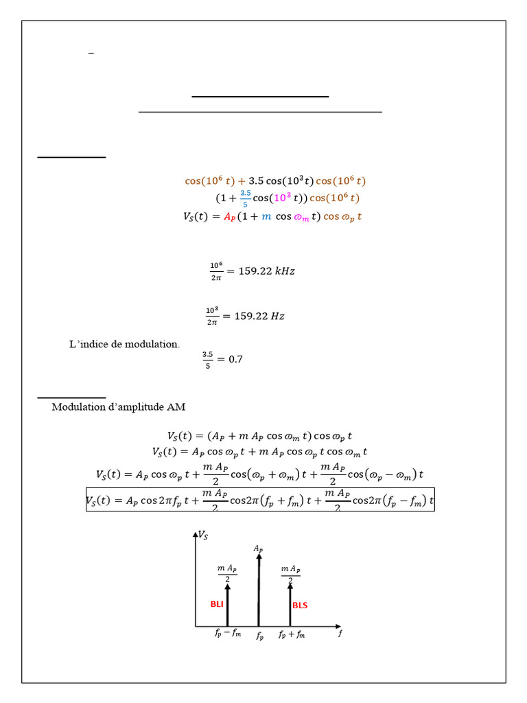 Solution - Fiche de TD #3 - TELECOMMUNICATIONS FONDAMENTALES | PDF ...