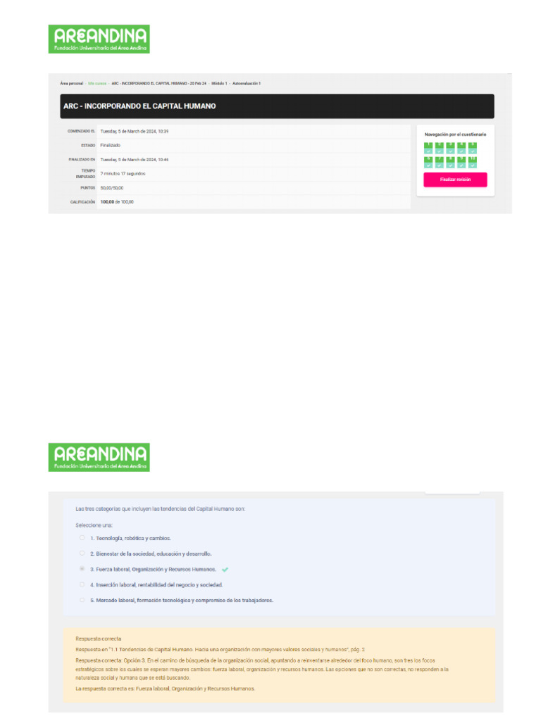 Arc - Incorporando El Capital Humano - Evaluacion Modulo 1 | PDF