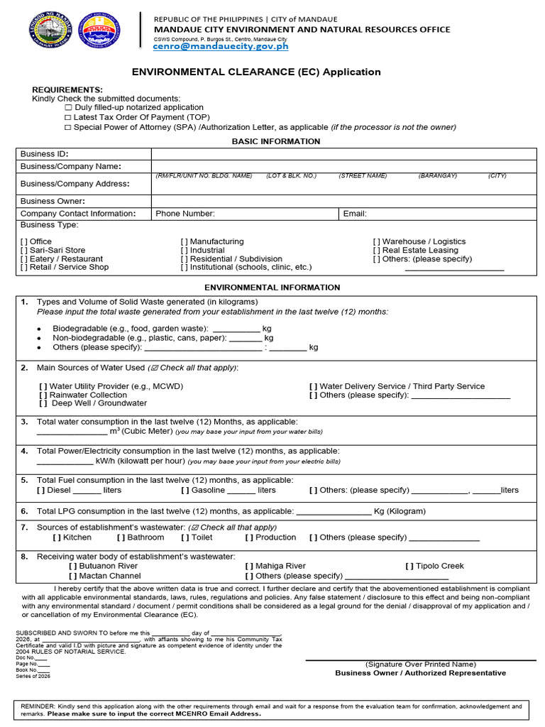 2026 EC Application Form | PDF