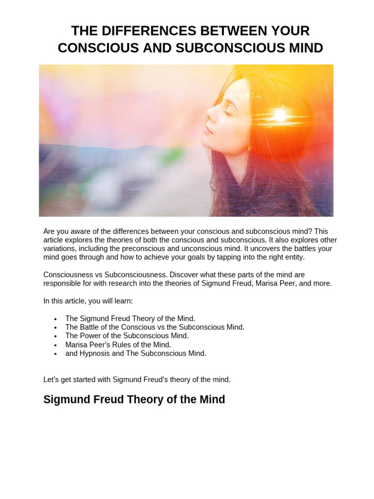 The Differences Between Your Conscious and Subconscious Mind (Cesar ...
