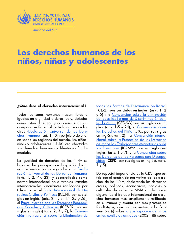 07 Los Derechos Humanos de Los Ninos Ninas y Adolescentes | PDF ...