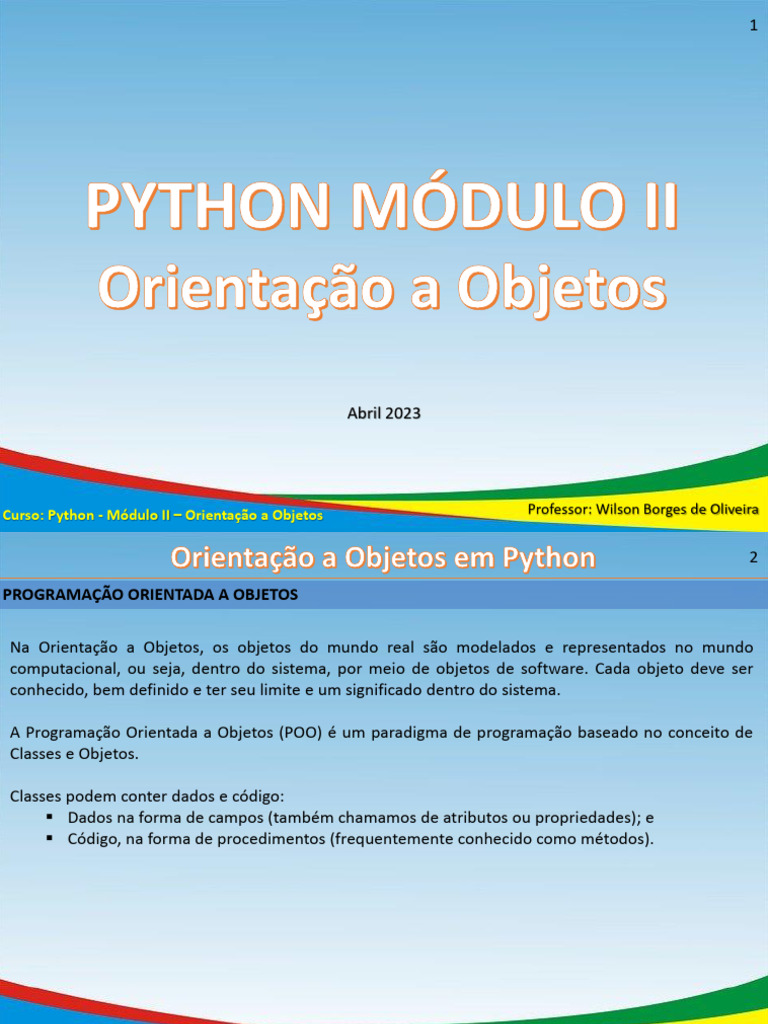 Apostila Python - Módulo II - Orientação A Objetos | PDF | Programação ...