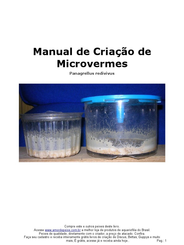 Cultivo de microvermes Panagrellus redivivus: um guia completo para a ...