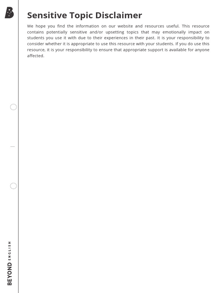Sensitive Topic Disclaimer | PDF