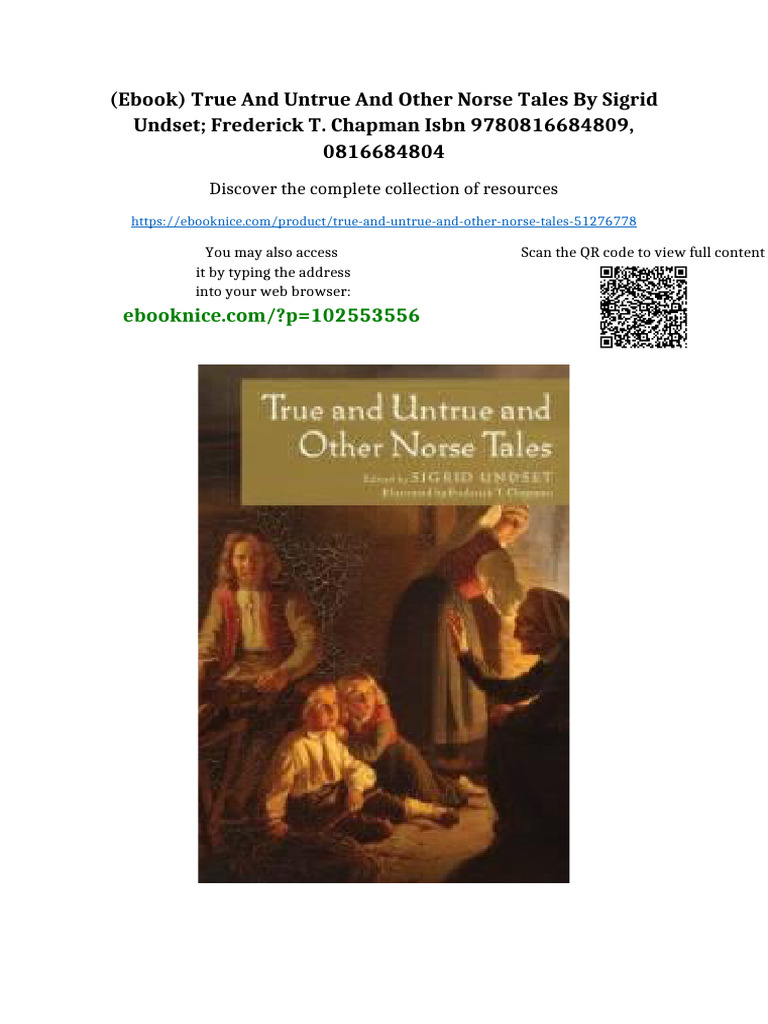 (Ebook) True and Untrue and Other Norse Tales by Sigrid Undset ...