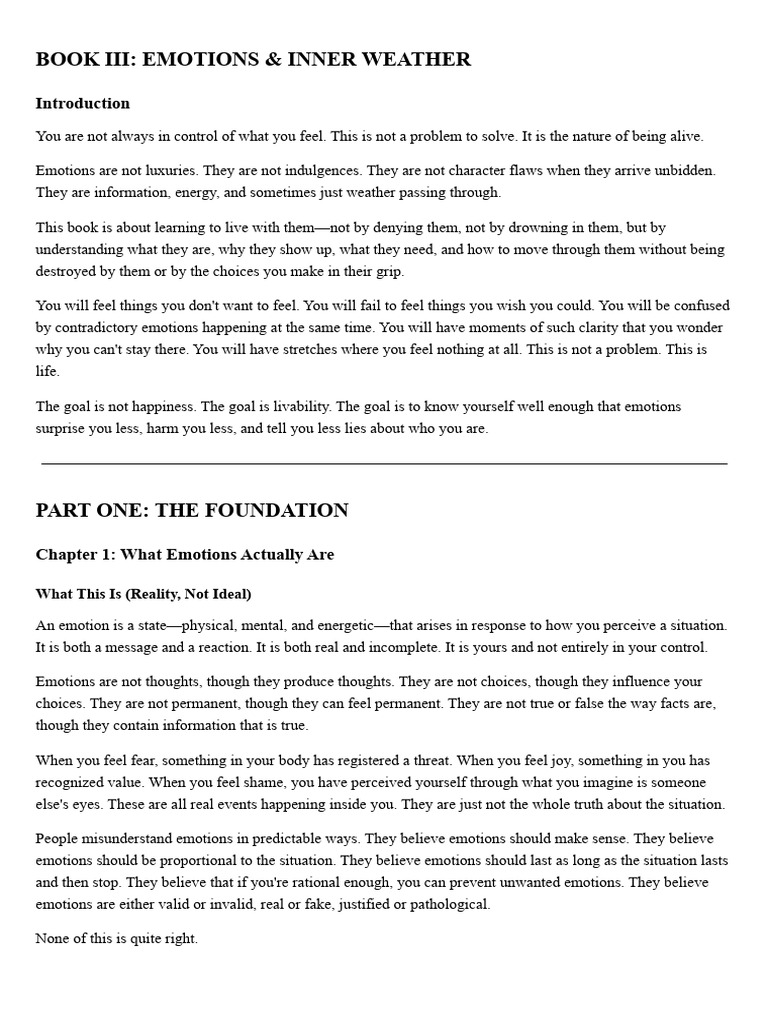 Book Iii - Emotions & Inner Weather | PDF | Anger | Anxiety
