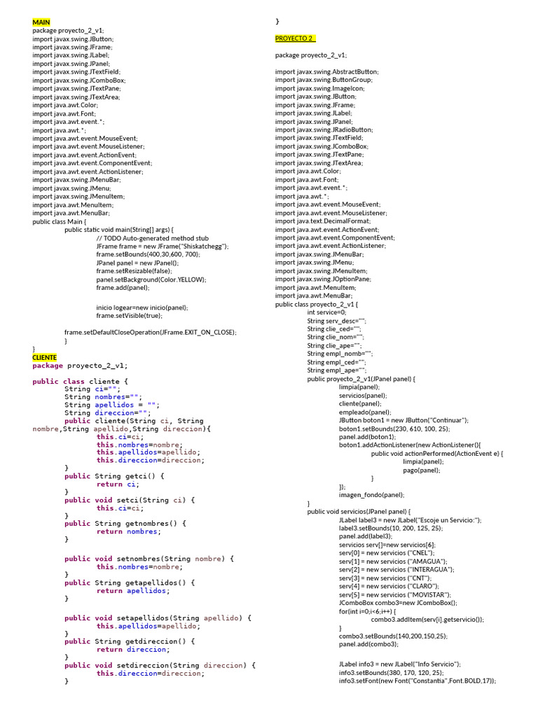 Proyecto en Word | PDF | Java (lenguaje de programación) | Ingeniería ...