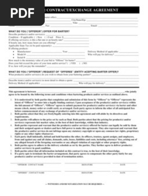 Barter Agreement