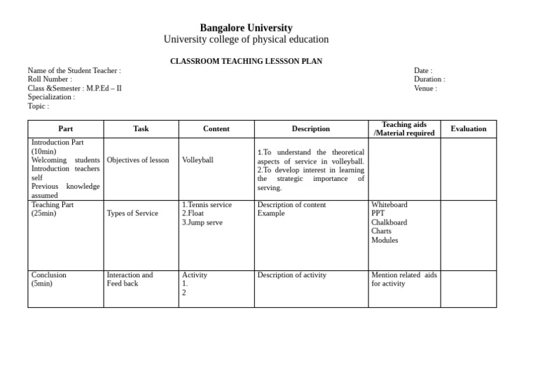 Lesson Plan Format | PDF
