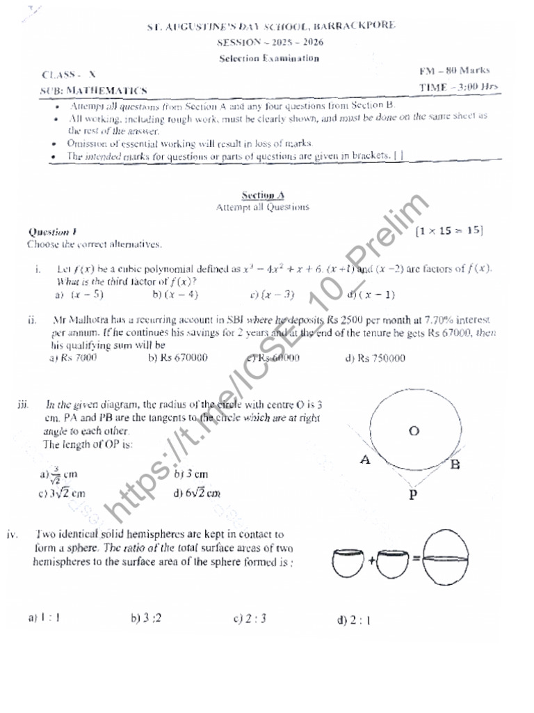 25-26 X Maths Sads - p1 | PDF