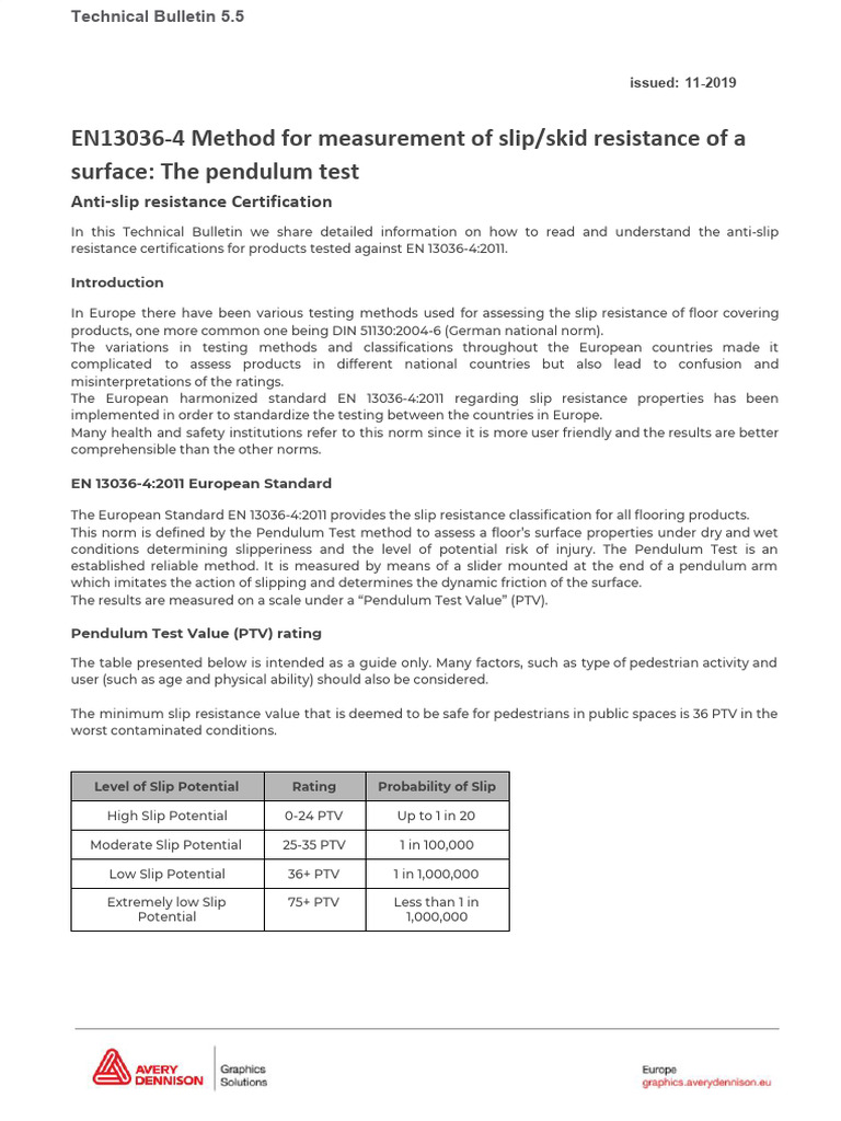 TB 5.5 EN13036 4 Method For Measurement of Slip Resistance of A Surface ...