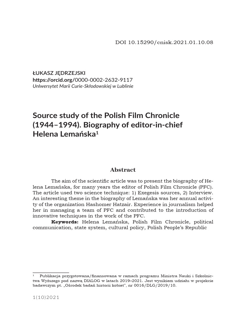 Source Study of The Polish Film CHR | PDF
