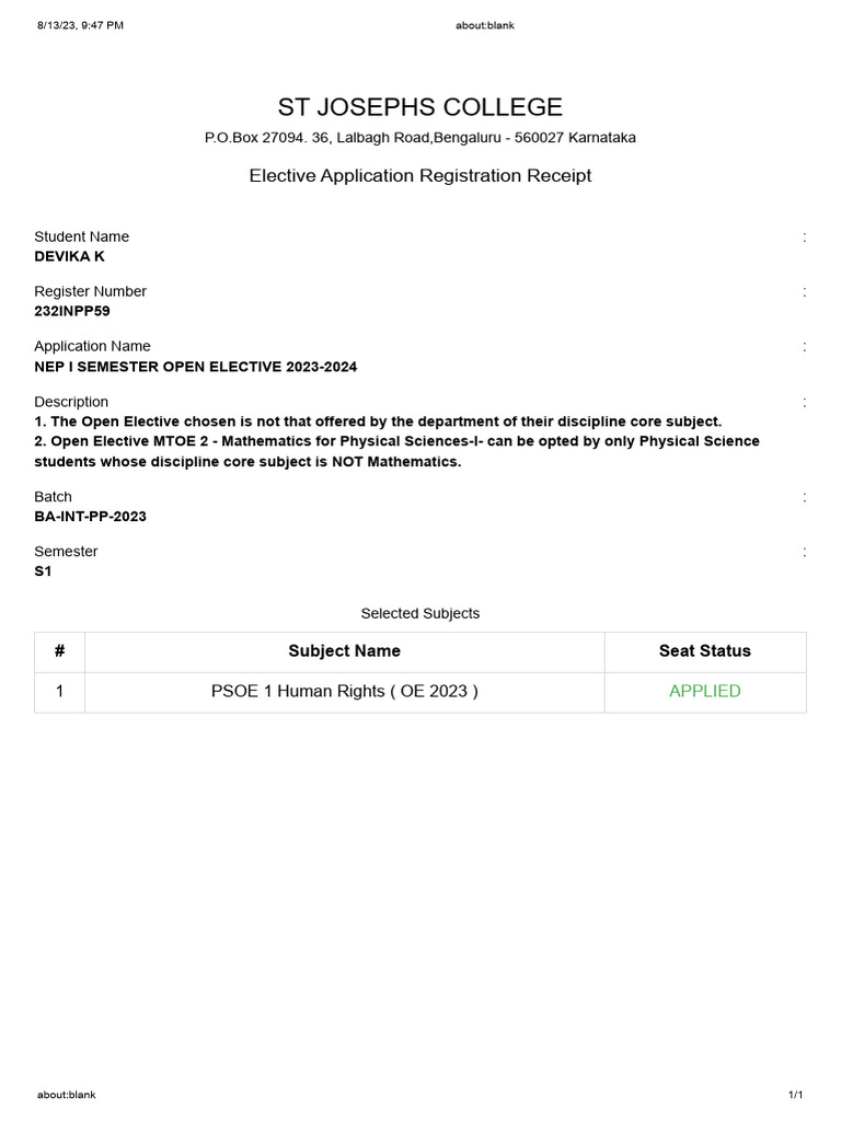 Open Elective 1 | PDF