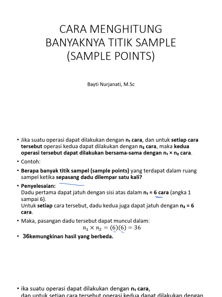 Cara Menghitung Banyaknya Titik Sample (Sample Points | PDF