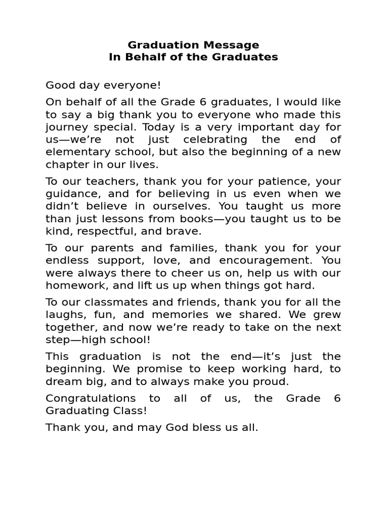 Graduation Message | PDF