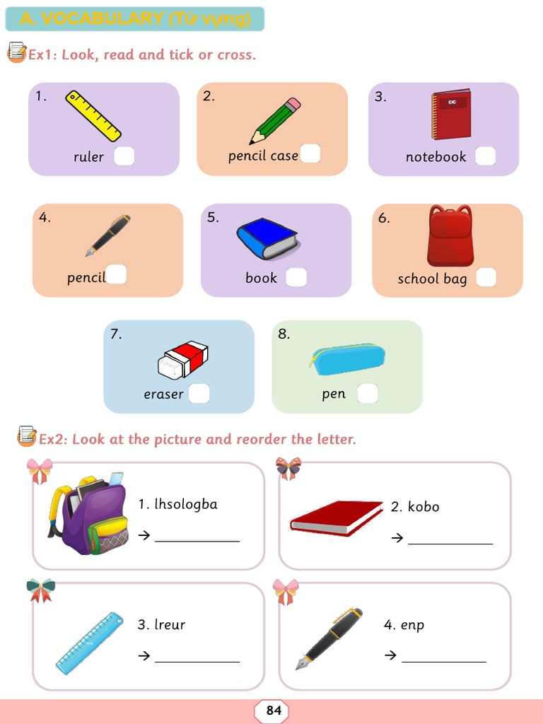 Unit 8 My School Things | PDF
