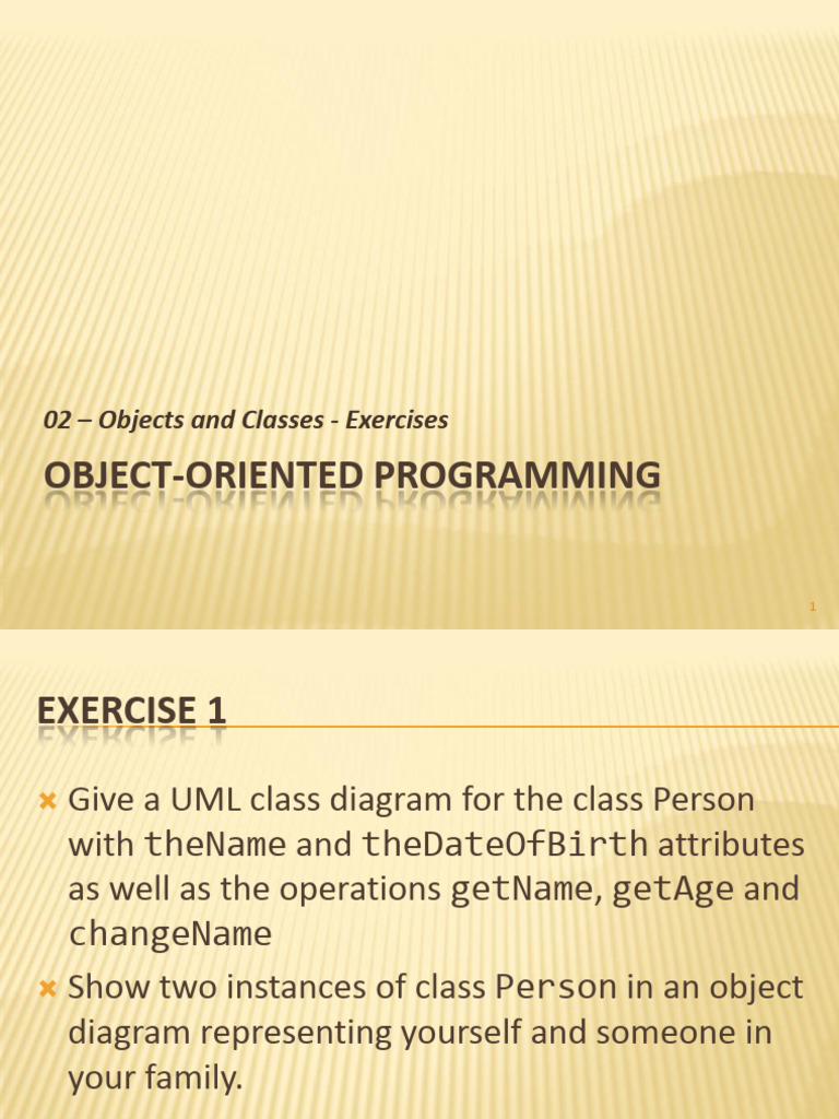 02 - Objects and Classes - Exercises | PDF