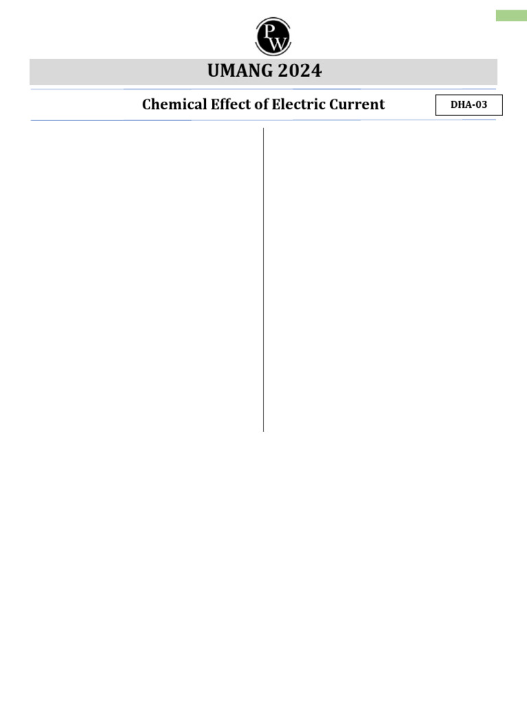 Umang 1.0 DPP PDF 3 Chemical Effects of Electric Current | PDF | Anode ...