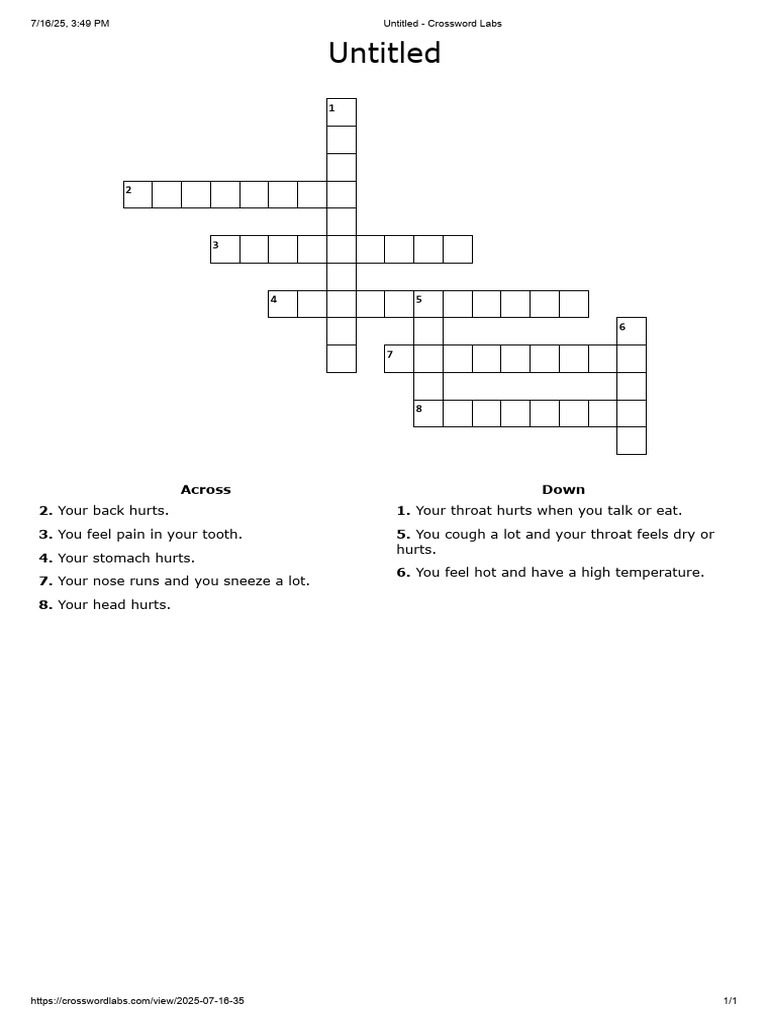 Untitled - Crossword Labs | PDF